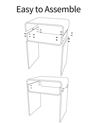 Clear Acrylic End Table 2 (Orange)