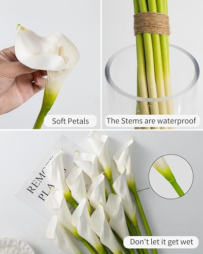 12pcs Large Calla Lily Artificial Flowers (White)