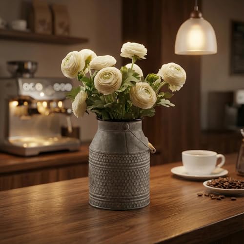 Cream White Artificial Ranunculus Flowers (White / 10)