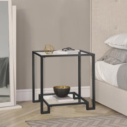 2 Tier Rectangle Side Table (Rectangular / 2-Tier / Black)