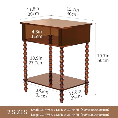 Acrylic Side Table (Dark Brown / Small)