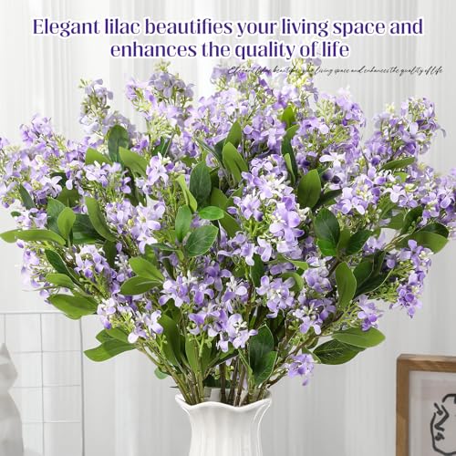 20 Pcs 30" Artificial Lilac Flowers Fake Delphinium Antirrhinum Stem Silk Artificial Flower Branch Floral Arrangement for Vase Centerpieces Wedding Bouquet Home (Purple)