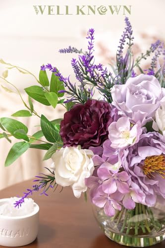 Artificial Flowers in Vase (Lavender Purple Mixed Plus)