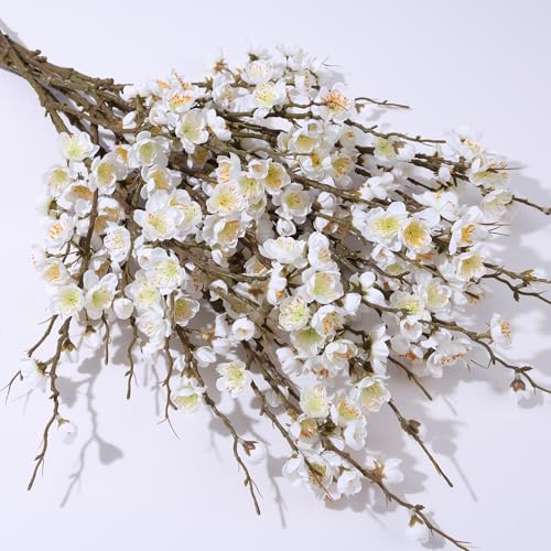 6 PCS Artificial Cherry Blossom Branches Spring Indoor Decoration (A-white)