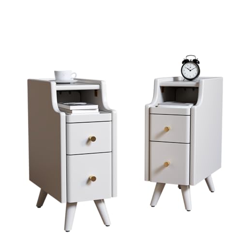 Narrow Nightstand Set of 2 (2 Pc(white) / 15.74''D*7.87''W*19.68''H)