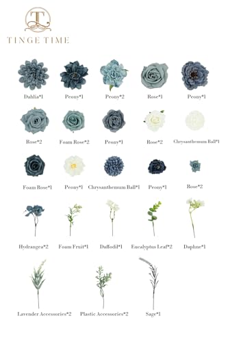 Artificial Flowers Combo (Dusty Blue)