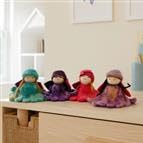 Hand Felted Colorful Flower Fairies (4 Count)