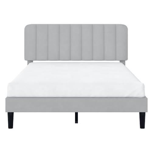 Full Size Bed Frame with Upholstered Headboard