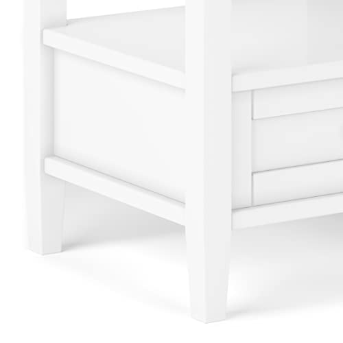 Warm Shaker 20" Wide Solid Wood Square End Table in White