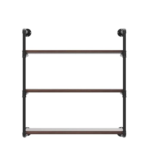 Industrial Pipe Shelves With Wood Planks
