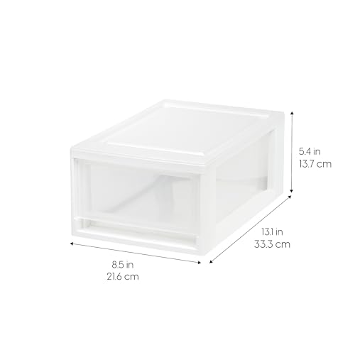 2-Pack, 6 Qt. Small Stacking Drawer Storage Organizer, White (2 Count)
