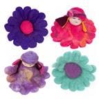 Hand Felted Colorful Flower Fairies (4 Count)