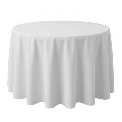 108 Inch White Tablecloths for Round Tables