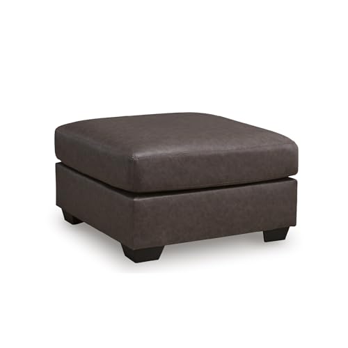 Oversized Square Faux Leather Ottoman