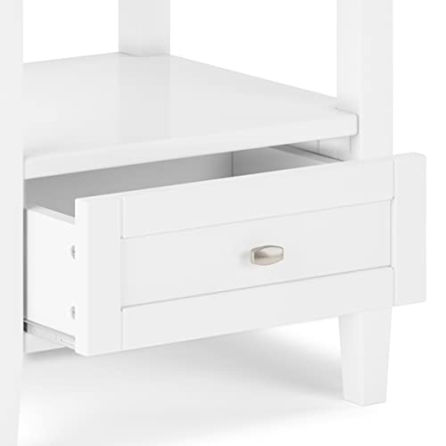 Warm Shaker 20" Wide Solid Wood Square End Table in White