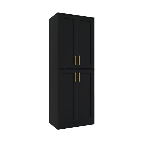 Tall Storage Cabinet with Doors & Shelf for Bathroom