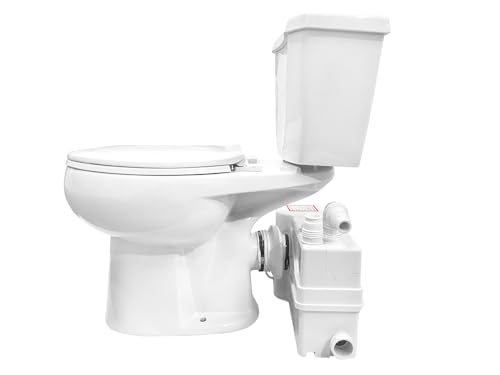800W 1+HP American Elongated Macerating Toilet Kit with Macerator Pump for Basement Toilet System