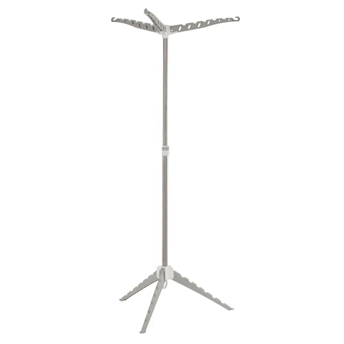 Grey 5006 1 Simple Indoor Tripod Clothes Drying Rack with Carrying Handle for Laundry