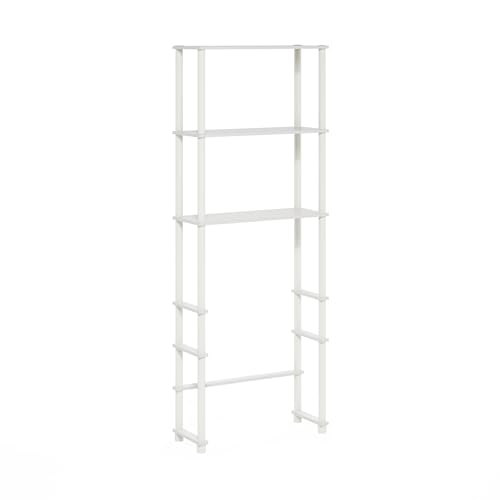 Turn-N-Tube Over The Toilet Storage, 3-Shelf Over The Toilet Organizer, Freestanding Space Saver Bathroom Shelf, for Bathroom Organizers and Storage, White