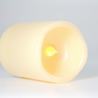 Outdoor Battery Operated Flameless LED Pillar Candles Remote Timer 4 Pack