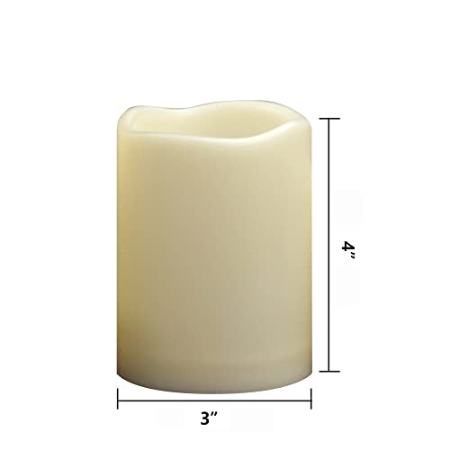 Outdoor Battery Operated Flameless LED Candles with Timer D3”xH4” 6 Pack (6 Count)