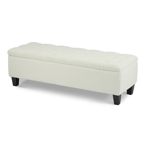 Ottilie Boucle Fabric Storage Ottoman Bench