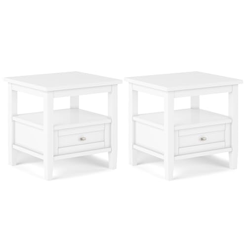 Warm Shaker 20" Wide End Tables in White