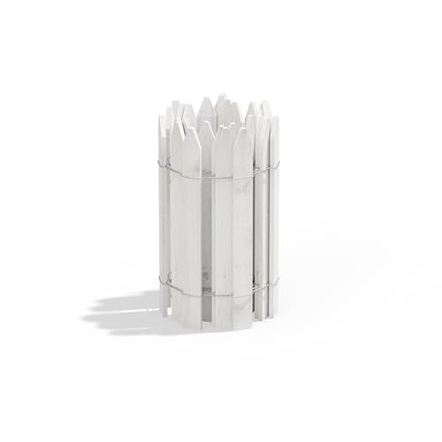 Cedar Wood Garden Picket Fence with Cedar Stake Installation System