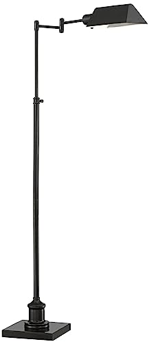 Jenson Adjustable Height Bronze Swing Arm Pharmacy 54" Tall Floor Lamp