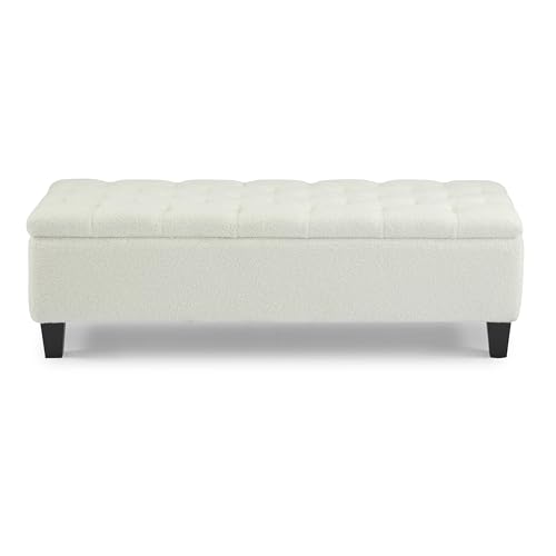Ottilie Boucle Fabric Storage Ottoman Bench