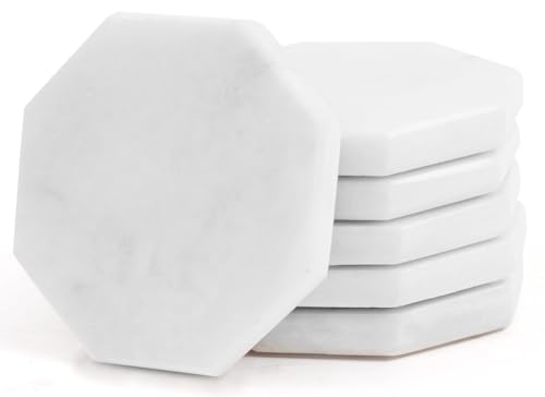 Star Marble Coasters Set of 6