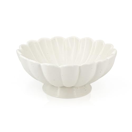8" White Fluted Scalloped Decorative Bowls