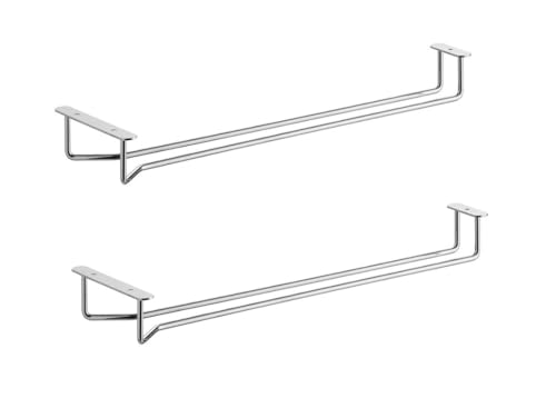 24" Glass Hanging Stemware Rack Chrome Plated Set of 2 (2 Count)