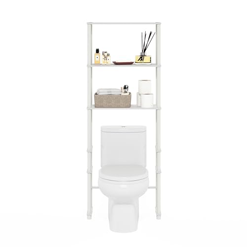 Turn-N-Tube Over The Toilet Storage, 3-Shelf Over The Toilet Organizer, Freestanding Space Saver Bathroom Shelf, for Bathroom Organizers and Storage, White