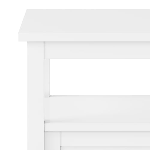 Warm Shaker 20" Wide Solid Wood Square End Table in White