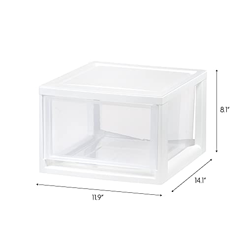 3-Pack, 14.5 Qt. Stacking Drawer Storage Organizer, White (3 Count)