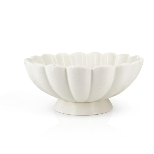 8" White Fluted Scalloped Decorative Bowls