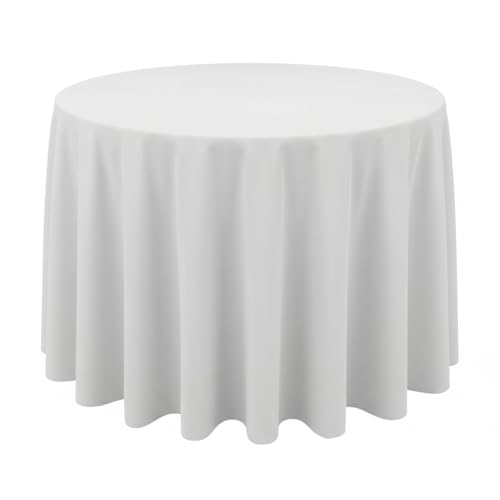 120 Inch White Tablecloths for Round Tables