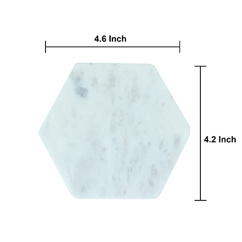 Set of 6 Hexagon Marble Coasters (25 Count)
