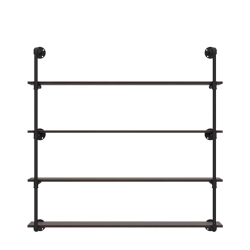 Industrial Pipe Shelves With Wood Planks