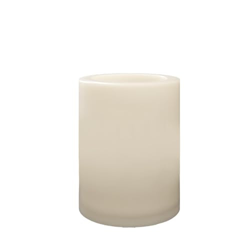 Outdoor Battery Operated Flameless Candle with Auto Daily Cycle Timer Waterproof Flickering Plastic Electric LED Pillar Light for Lantern Patio Garden Wedding Party Decorations 3”x4”