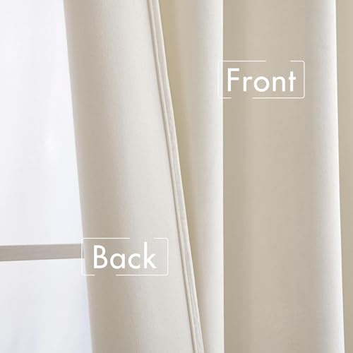 Ivory Blackout Velvet Curtains Drapes 84 Inch Long 52"x84" Bedroom (2 Count)