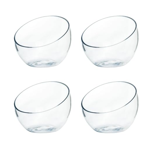 Slantted Glass Cut Bubble Bowl (4 Count)