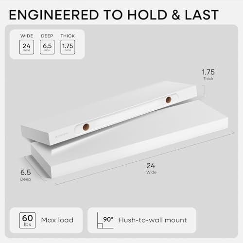 24 Inch Floating Shelves (3 Count)
