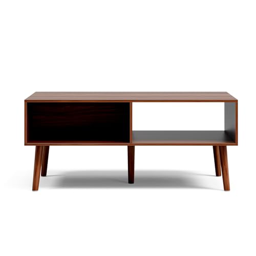 Coffee Table with Fluted Sliding Door