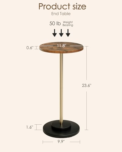 Drink Table Round Side Table for Small Spaces