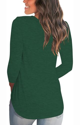 Merry Christmas Graphic Tees for Women V Neck Long Sleeve Christmas T