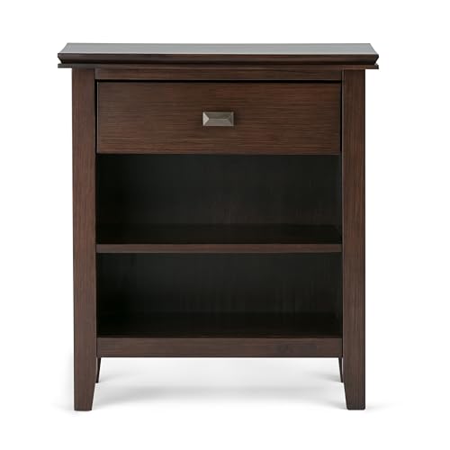 Artisan 24" Wide Solid Wood Bedside Table in Russet Brown