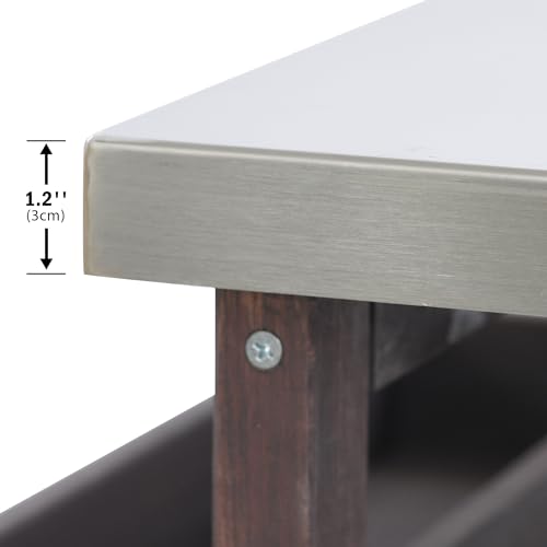 Outdoor Grill Table with Stainless Steel Top