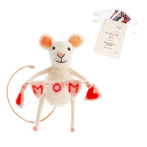 Hand Felted Mom Bunting Mouse